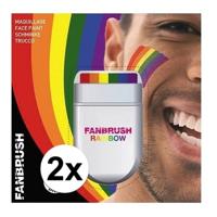 Regenboog vlag schmink stift - 2x - brede vlag - Pride thema - grimeren