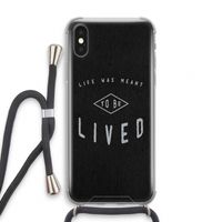 To be lived: iPhone X Transparant Hoesje met koord