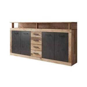 Meubella Dressoir Lavina - Grijs - Old wood - 190 cm