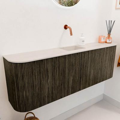 Toiletmeubel Mondiaz Joya Dlux | 123.2 cm | Meubelkleur Shadow | Faye wastafel Meli Wasbak Midden | Zonder kraangat(en)