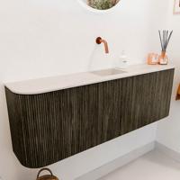Toiletmeubel Mondiaz Joya Dlux | 123.2 cm | Meubelkleur Shadow | Faye wastafel Meli Wasbak Midden | Zonder kraangat(en)