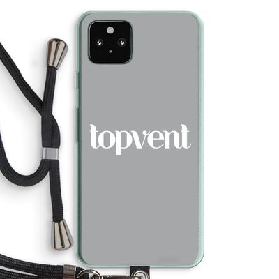 Topvent Grijs Wit: Pixel 5a 5G Transparant Hoesje met koord