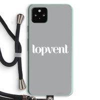 Topvent Grijs Wit: Pixel 5a 5G Transparant Hoesje met koord