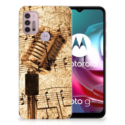 Motorola Moto G30 | G10 | Siliconen hoesje | met foto Bladmuziek