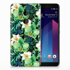 HTC U11 Plus TPU Case Orchidee Groen
