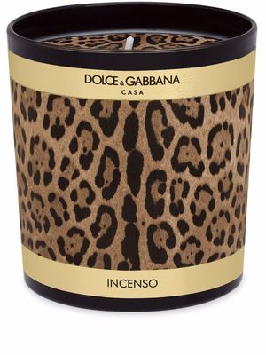 Dolce & Gabbana bougie à imprimé léopard - Noir