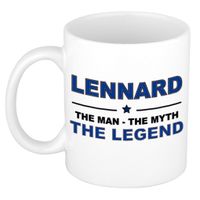 Naam cadeau mok/ beker Lennard The man, The myth the legend 300 ml   - - thumbnail