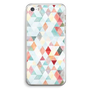 Gekleurde driehoekjes pastel: iPhone 5 / 5S / SE Transparant Hoesje