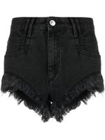 MARANT ÉTOILE short en jean à bords francs - Noir