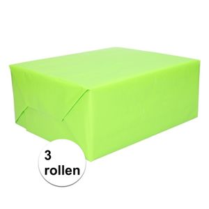 3 rollen Cadeaupapier lime groen 200x70 cm