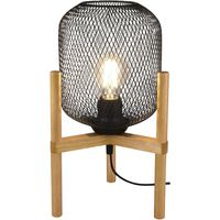 LED Tafellamp - Tafelverlichting - Trion Kalim - E27 Fitting - Rond - Mat Zwart - Aluminium