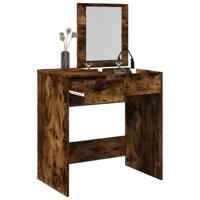 Kaptafel met spiegel 73x46,5x120 cm gerookt eikenkleurig