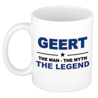 Naam cadeau mok/ beker Geert The man, The myth the legend 300 ml - Naam mokken