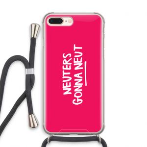 Neuters (roze): iPhone 8 Plus Transparant Hoesje met koord
