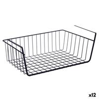Mand voor keukenplank Kinvara Zwart Metaal Ijzer 42 x 14 x 26 cm 45 x 32 x 28 cm (12 Stuks)