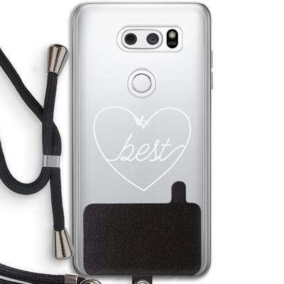 Best heart pastel: LG V30 Transparant Hoesje met koord