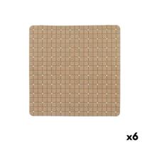 Antislipmat voor in de douche Berilo Beige PVC 50,3 x 50,3 x 0,7 cm Ruiten (6 Stuks)