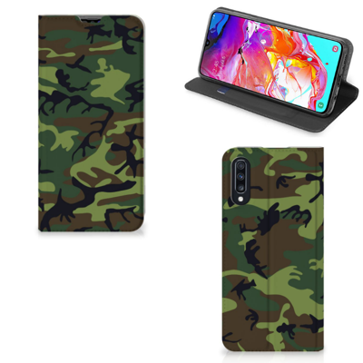 Samsung Galaxy A70 | Hoesje met Magneet | Army Dark