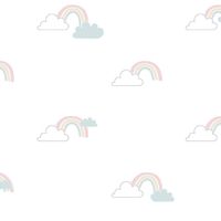 Noordwand Behang Mondo baby Clouds wit/blauw/roze - thumbnail