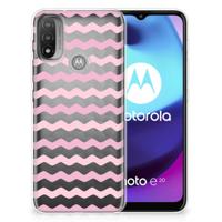 Motorola Moto E20 | E40 | TPU bumper | Waves Roze
