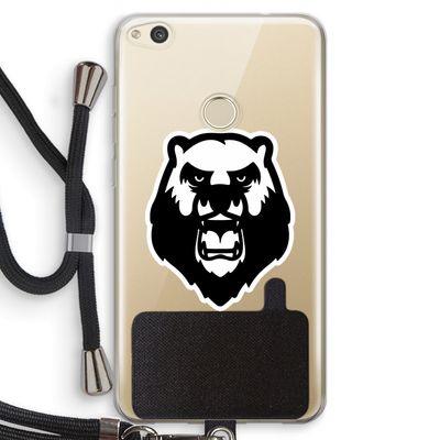 Angry Bear (white): Huawei Ascend P8 Lite (2017) Transparant Hoesje met koord
