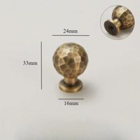 Vintage Handgehamerde Messing Kast- en Ladegrepen - Bronzen Meubelgrepen