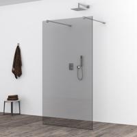 Wiesbaden Slim Inloopdouche 80x200 cm Rookglas met Nano Coating