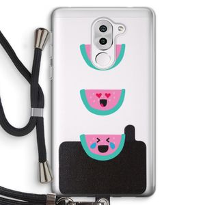 Smiley watermeloen: Honor 6X Transparant Hoesje met koord