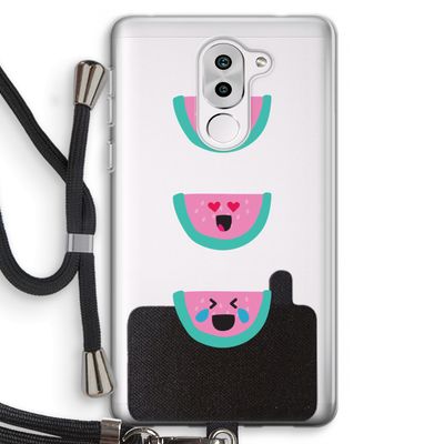 Smiley watermeloen: Honor 6X Transparant Hoesje met koord