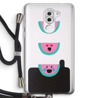 Smiley watermeloen: Honor 6X Transparant Hoesje met koord