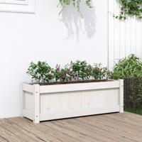 VidaXL Plantenbak 90x31x31 cm massief grenenhout wit