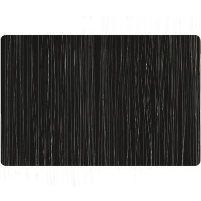 Zeller tafel placemats - gevlochten - metallic zwart - rechthoekig - 30 x 45 cm