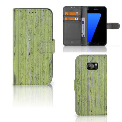 Samsung Galaxy S7 Edge | Book Style Case | Green Wood