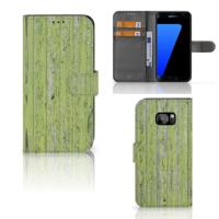 Samsung Galaxy S7 Edge | Book Style Case | Green Wood