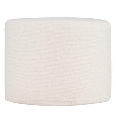 Ronde Poef 45 x 35 cm Zachte Poef met Schuimvulling en Lusgaren Moderne Poef met Afneembare Hoes Zachte Voetenbank Beige