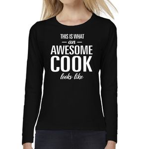 Awesome Cook / kokkin cadeau shirt zwart voor dames 2XL  -