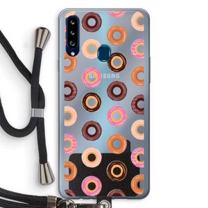 Donuts: Samsung Galaxy A20s Transparant Hoesje met koord