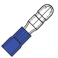 Geïsoleerde Rondsteker 5mm voor draad 1,5-2,5 mm2 blauw 100 stuks Klemko 100440