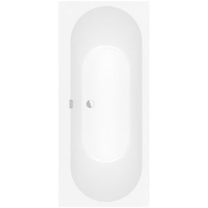 Villeroy & Boch Oberon 2.0 kunststof duobad quaryl rechthoekig 170x75x47cm incl. poten en afvoer-/overloopcombinatie mat wit ubq170obr2dv-rw