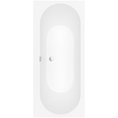 Villeroy & Boch Oberon 2.0 kunststof duobad quaryl rechthoekig 170x75x47cm - incl. poten en afvoer-/overloopcombinatie mat wit ubq170obr2dv-rw