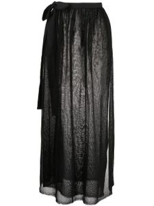 Uma Wang jupe longue à taille haute nouée - Noir