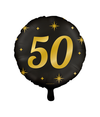 Classy Folieballon 50 Jaar Zwart/Goud (46cm)