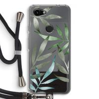 Tropical watercolor leaves: Pixel 3a Transparant Hoesje met koord