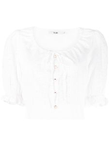 b+ab haut en coton à broderie anglaise - Blanc