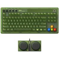 8BitDo retro 87 mechanical keyboard - xbox edition, gaming toetsenbord (groen, us lay-out, kailh box jellyfish x, tkl, abs keycaps, bluetooth 5.0, wireless 2.4g, usb)