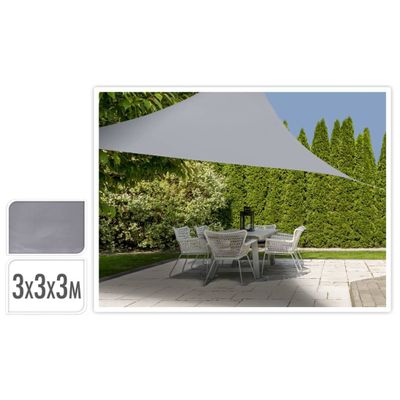 ProGarden schaduwdoek driehoek 3x3x3 m grijs