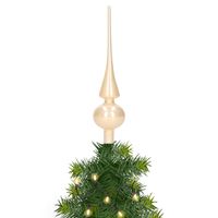 Glazen kerstboom piek/topper champagne glans 26 cm - thumbnail