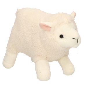 Knuffeldier/knuffelbeestje wit schaap 19 cm