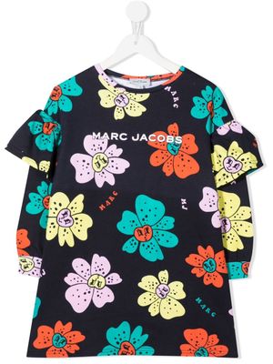 Marc Jacobs Kids robe volantée à fleurs - Bleu