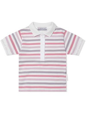 Moncler Enfant polo à rayures - Blanc